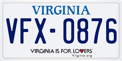 VA license plate VFX0876