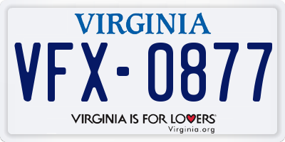VA license plate VFX0877
