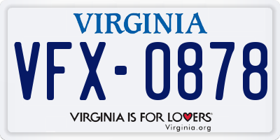 VA license plate VFX0878
