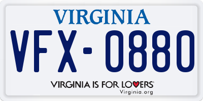 VA license plate VFX0880