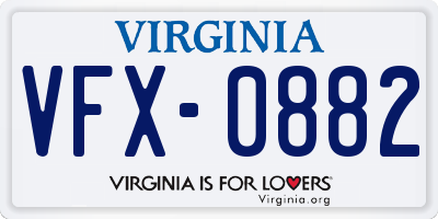 VA license plate VFX0882
