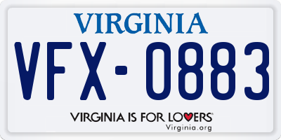 VA license plate VFX0883