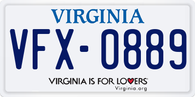 VA license plate VFX0889