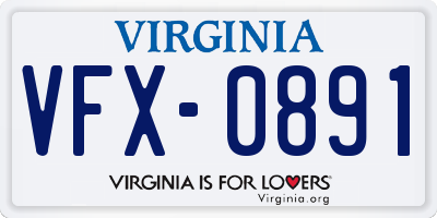 VA license plate VFX0891