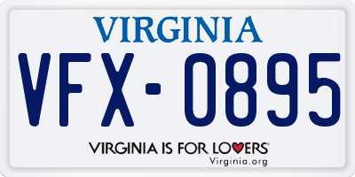 VA license plate VFX0895