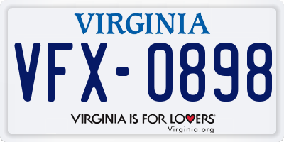 VA license plate VFX0898