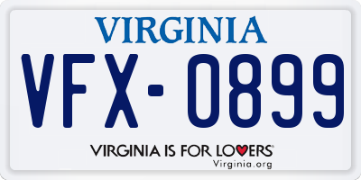 VA license plate VFX0899