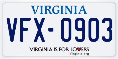 VA license plate VFX0903