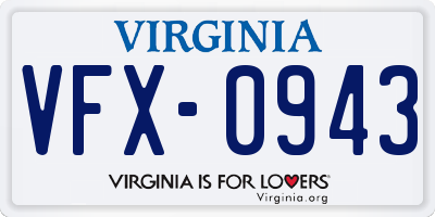 VA license plate VFX0943