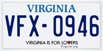 VA license plate VFX0946