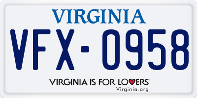 VA license plate VFX0958