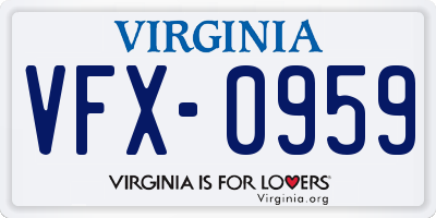 VA license plate VFX0959