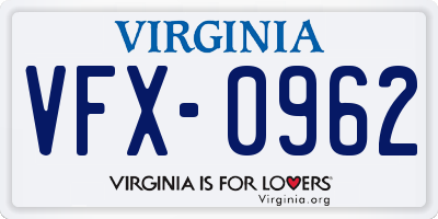 VA license plate VFX0962