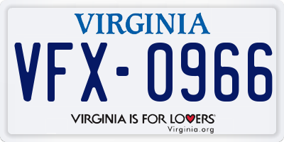 VA license plate VFX0966