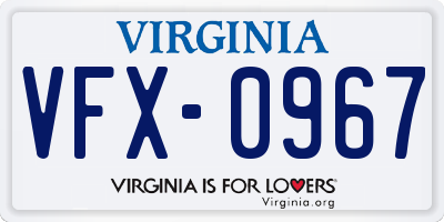 VA license plate VFX0967