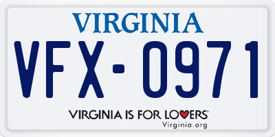 VA license plate VFX0971