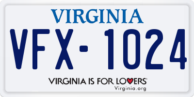 VA license plate VFX1024