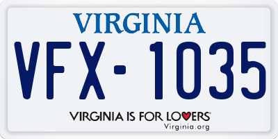 VA license plate VFX1035
