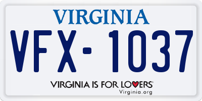 VA license plate VFX1037