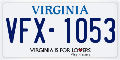 VA license plate VFX1053