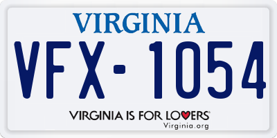 VA license plate VFX1054