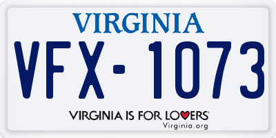 VA license plate VFX1073