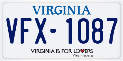 VA license plate VFX1087