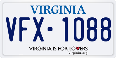 VA license plate VFX1088