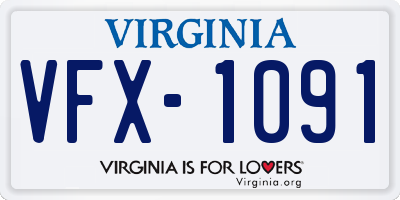 VA license plate VFX1091