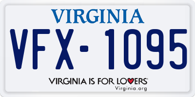 VA license plate VFX1095