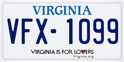 VA license plate VFX1099