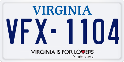 VA license plate VFX1104