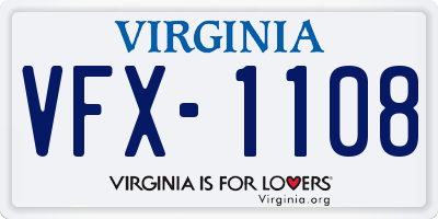 VA license plate VFX1108