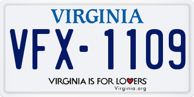 VA license plate VFX1109