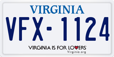 VA license plate VFX1124