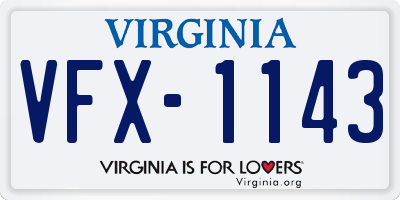 VA license plate VFX1143