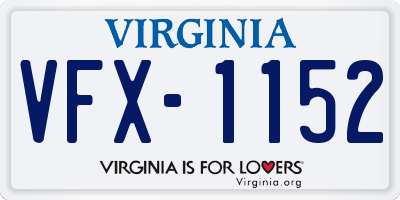 VA license plate VFX1152