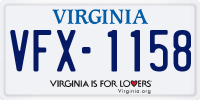 VA license plate VFX1158