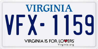 VA license plate VFX1159