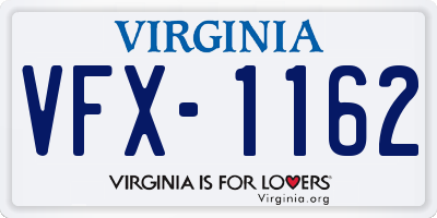 VA license plate VFX1162