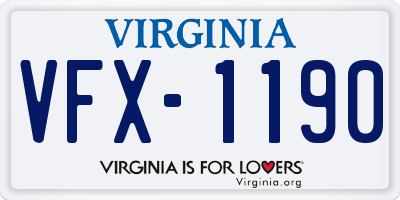 VA license plate VFX1190