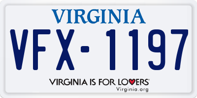 VA license plate VFX1197