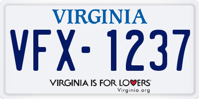 VA license plate VFX1237