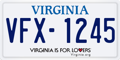 VA license plate VFX1245