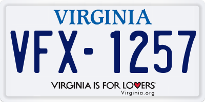 VA license plate VFX1257