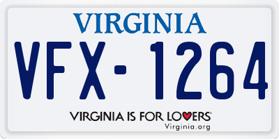 VA license plate VFX1264
