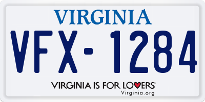 VA license plate VFX1284