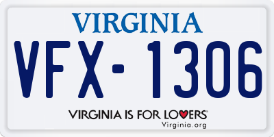 VA license plate VFX1306