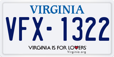 VA license plate VFX1322