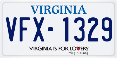 VA license plate VFX1329